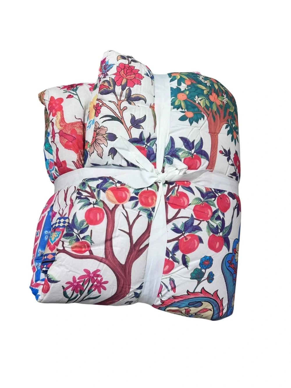 NWT Studio D UMA King Comforter Set 3 Pc Bird Floral Print Cotton King Bedding